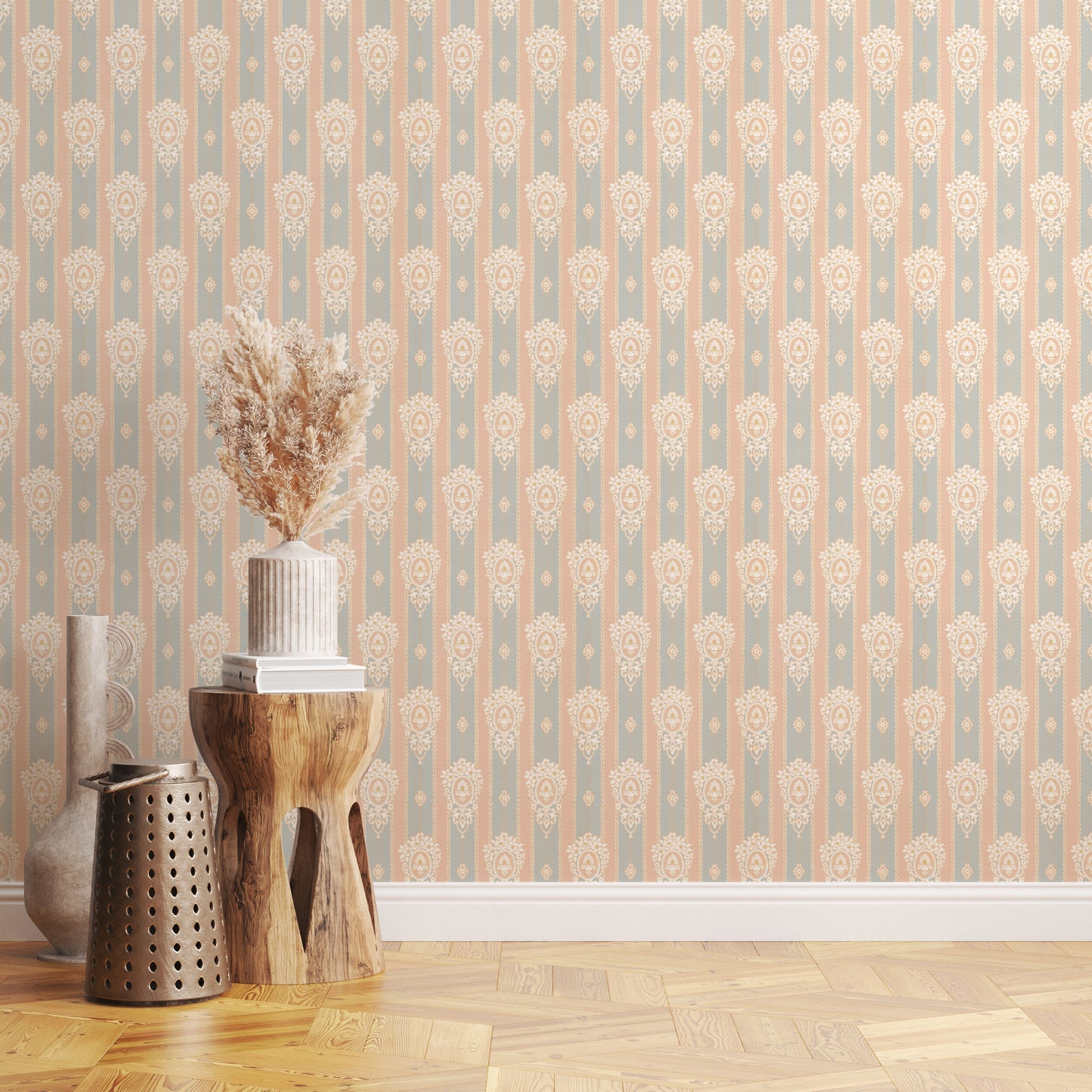 Dianna Victorian Medallions Stripe