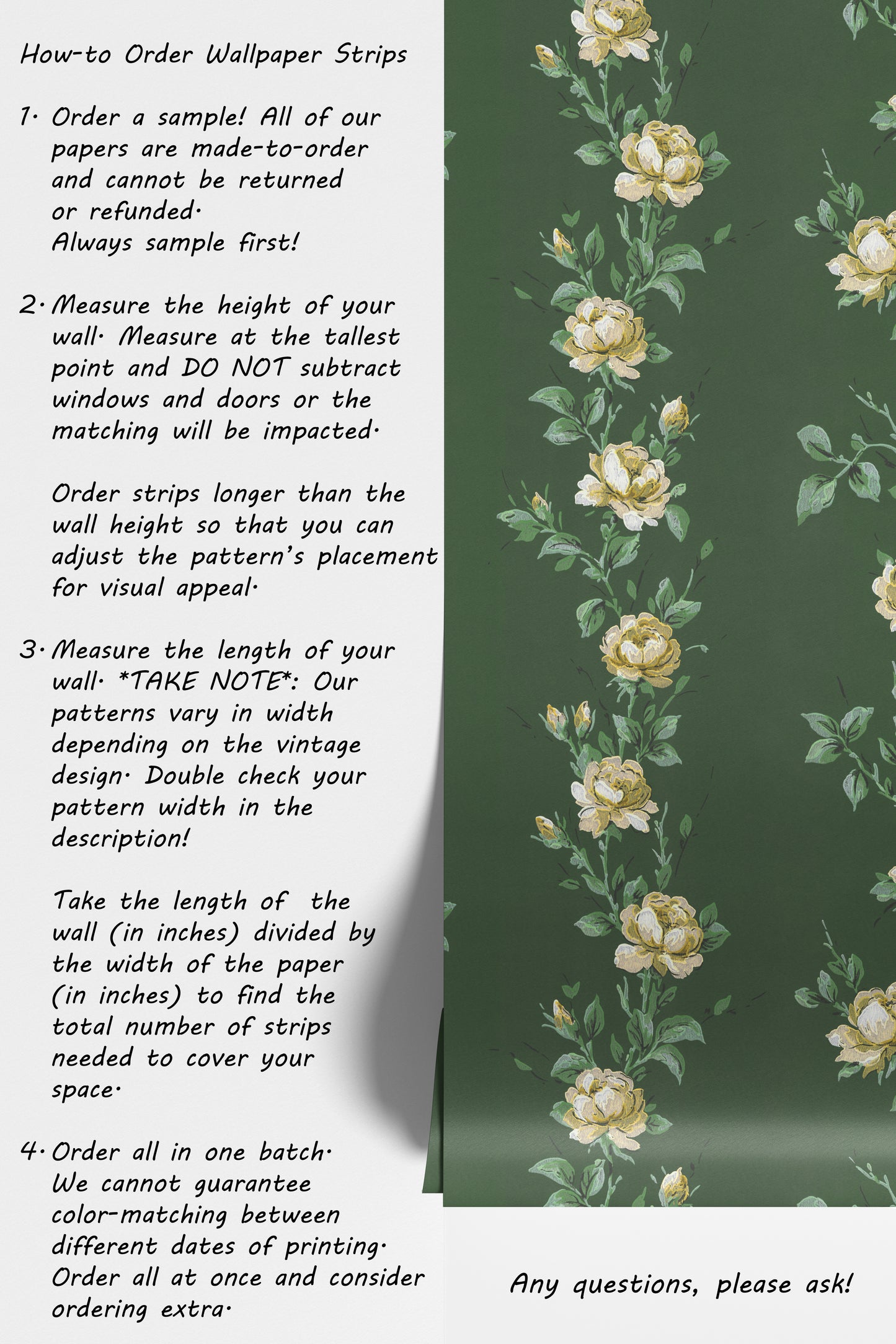 Wren Floral Stripe Yellow Roses