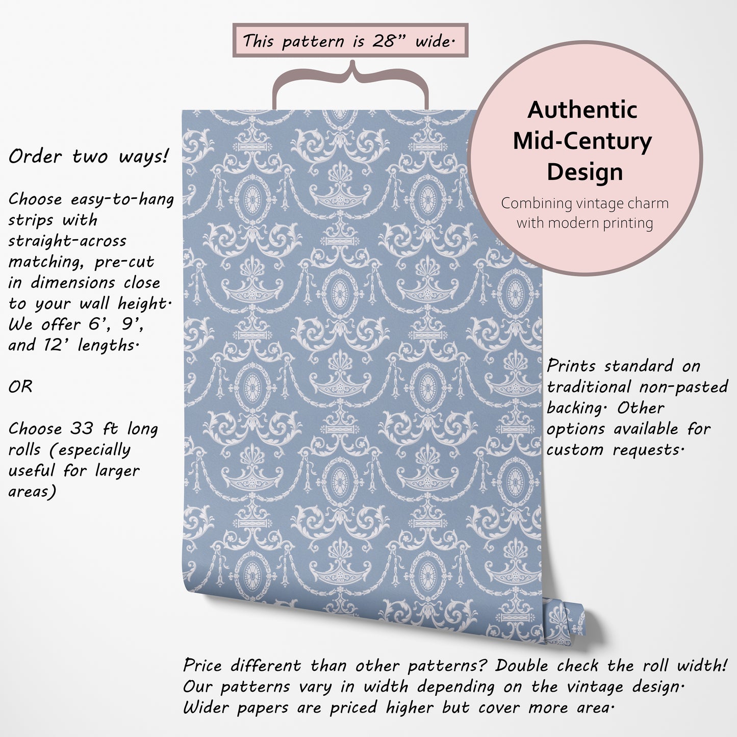 Haven Damask in Blue