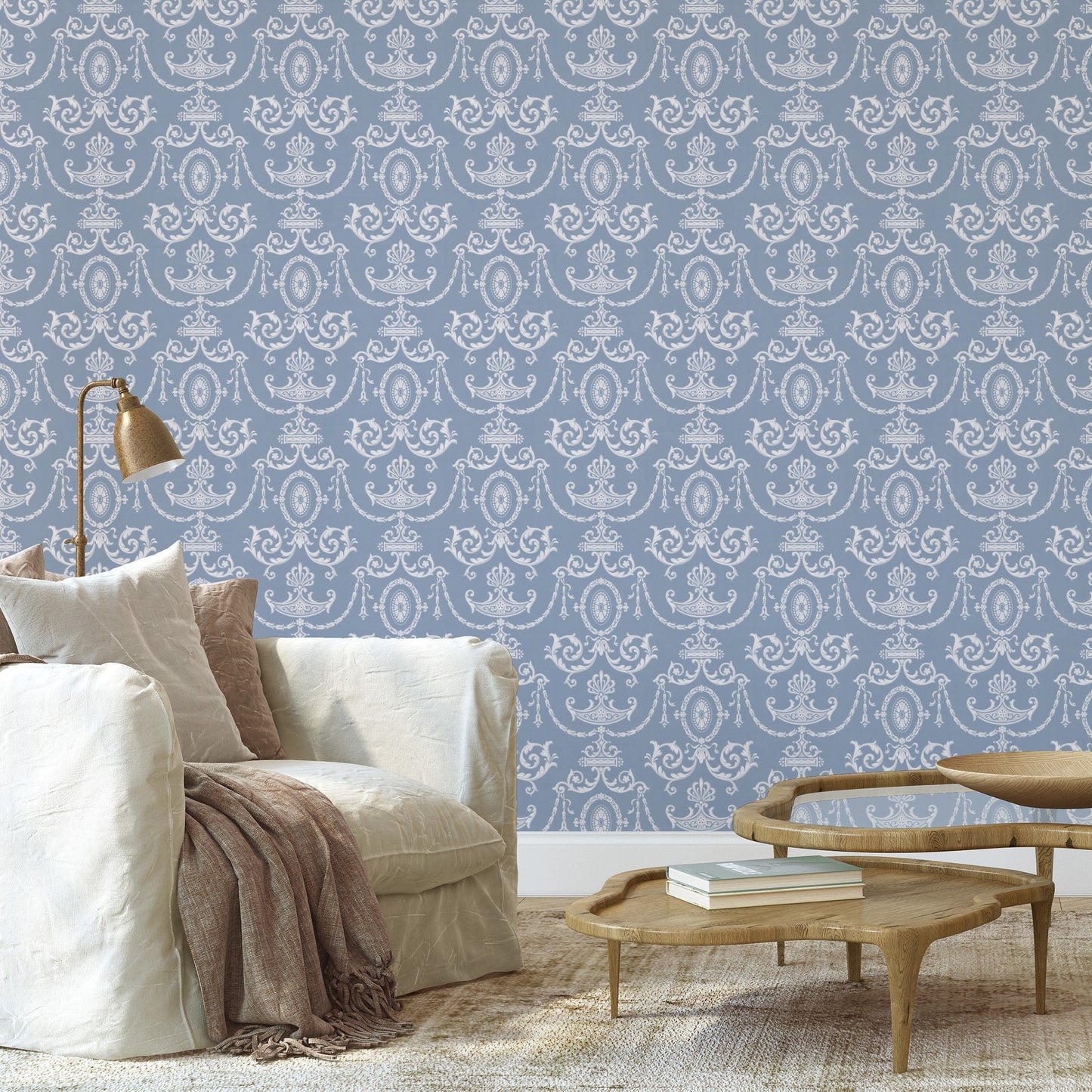 Haven Damask in Blue
