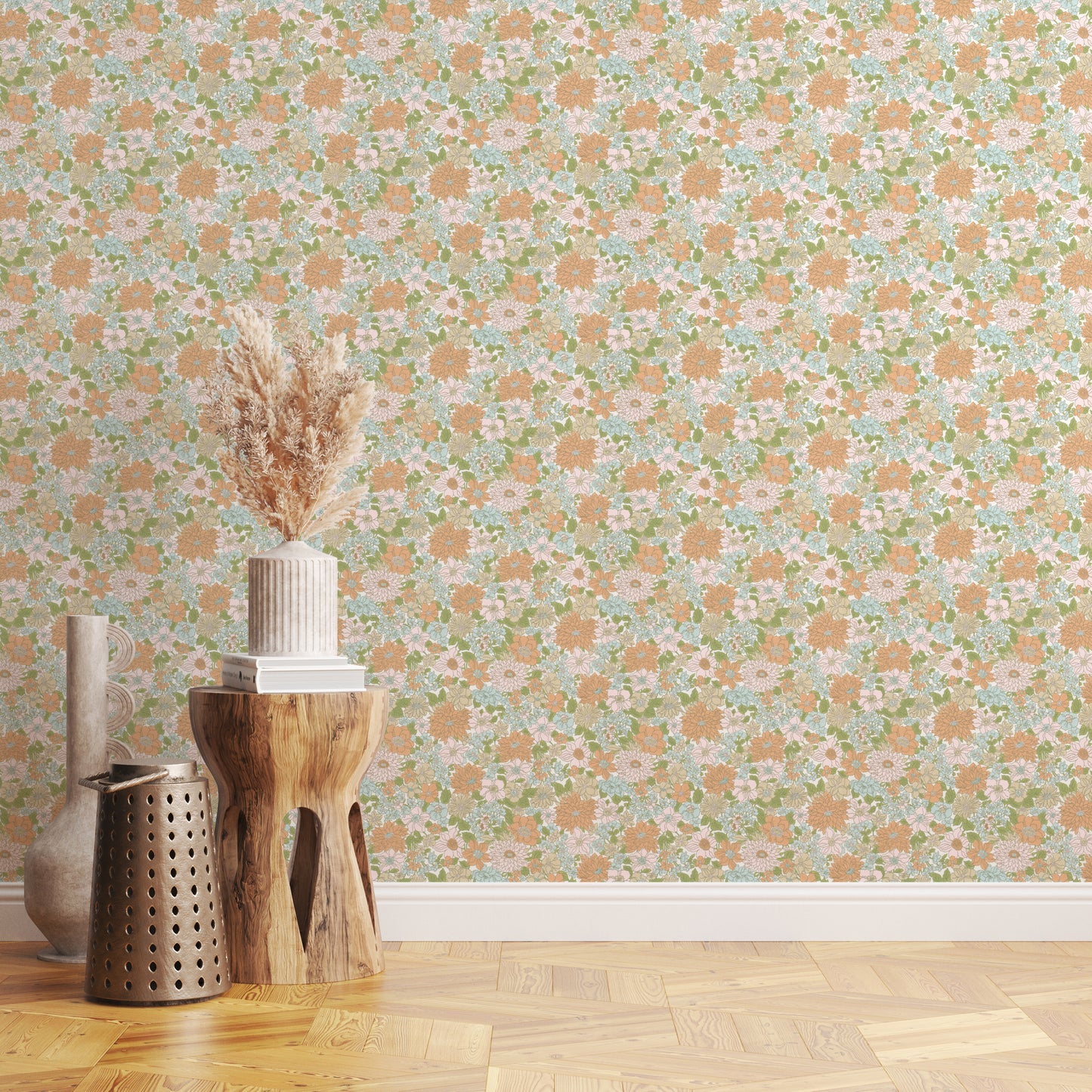 Blithe Retro Floral Orange
