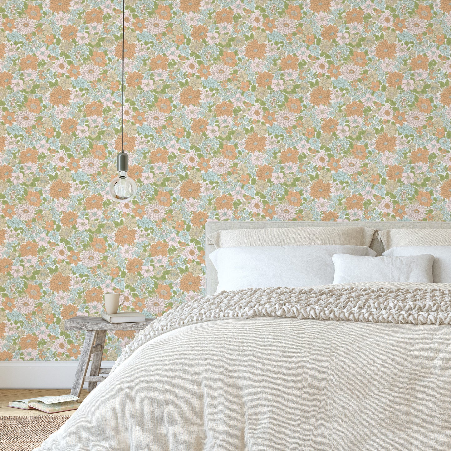 Blithe Retro Floral Orange