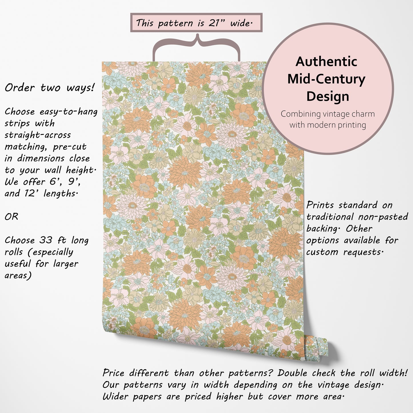 Blithe Retro Floral Orange