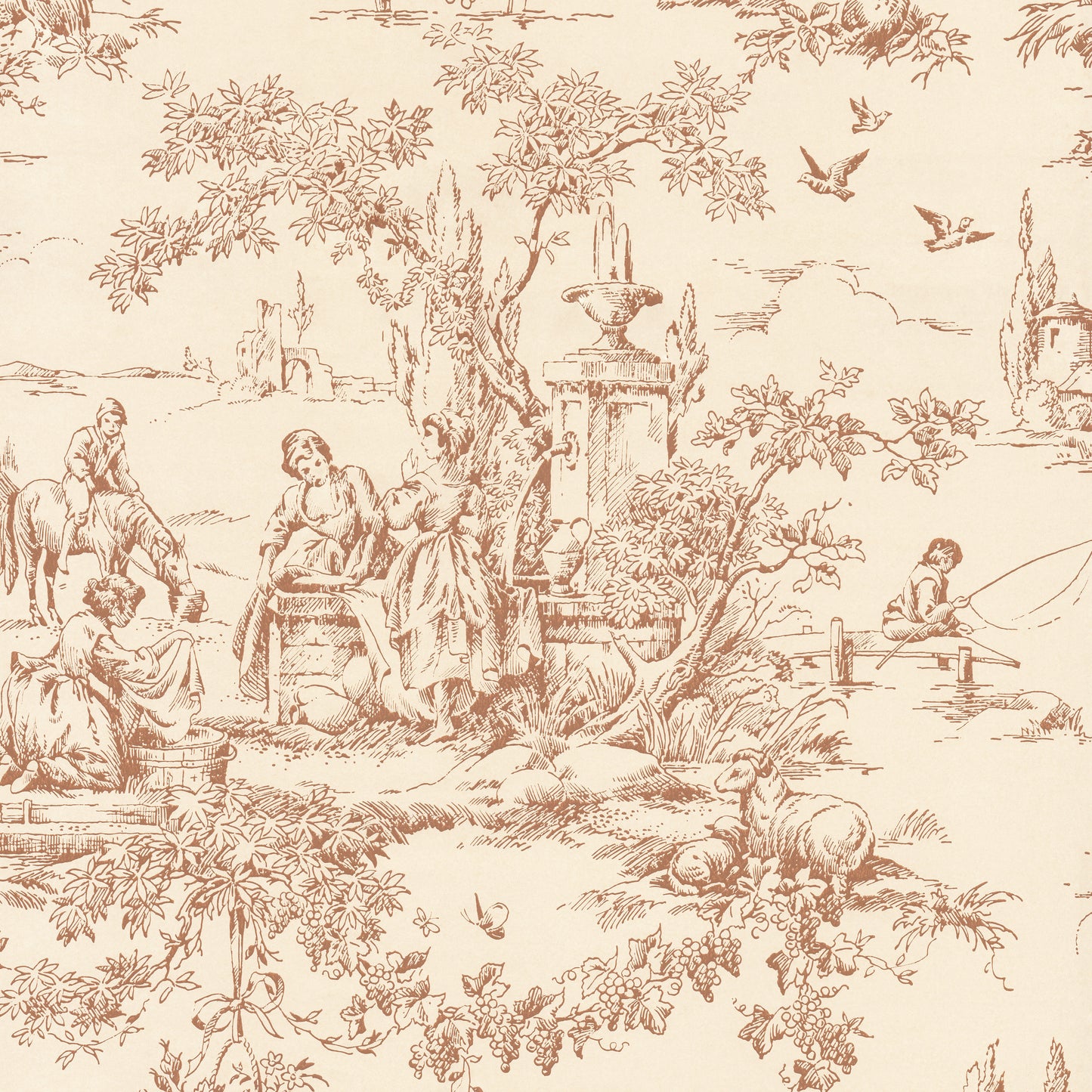 Geraldine Toile Scenic in Orange