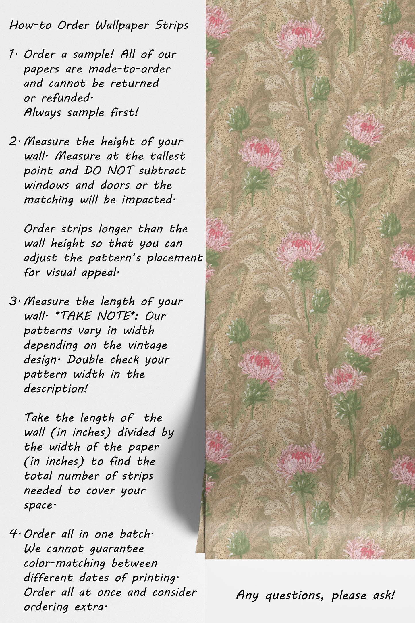 Natalie Antique Floral Stripe