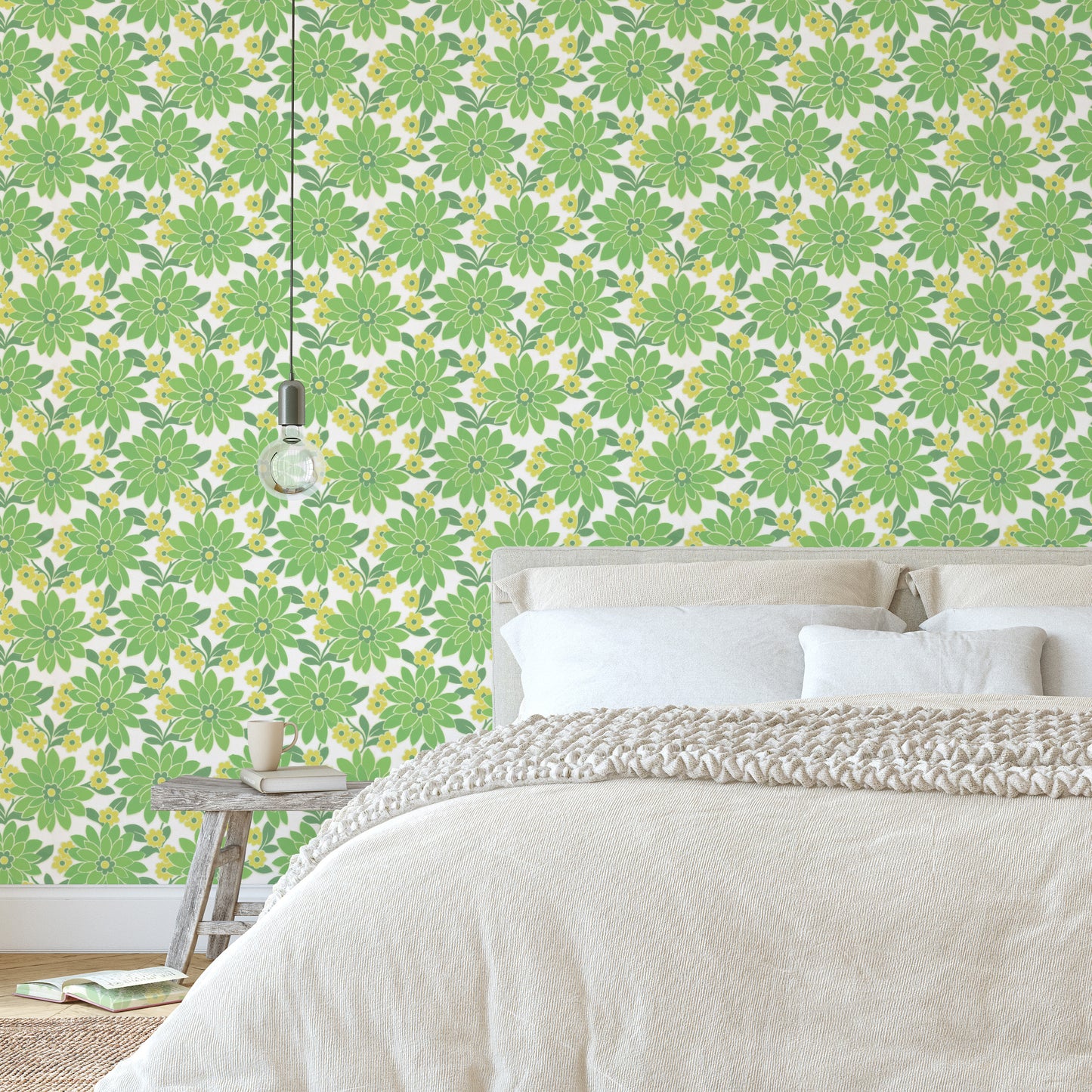 Blossom Retro Floral Green