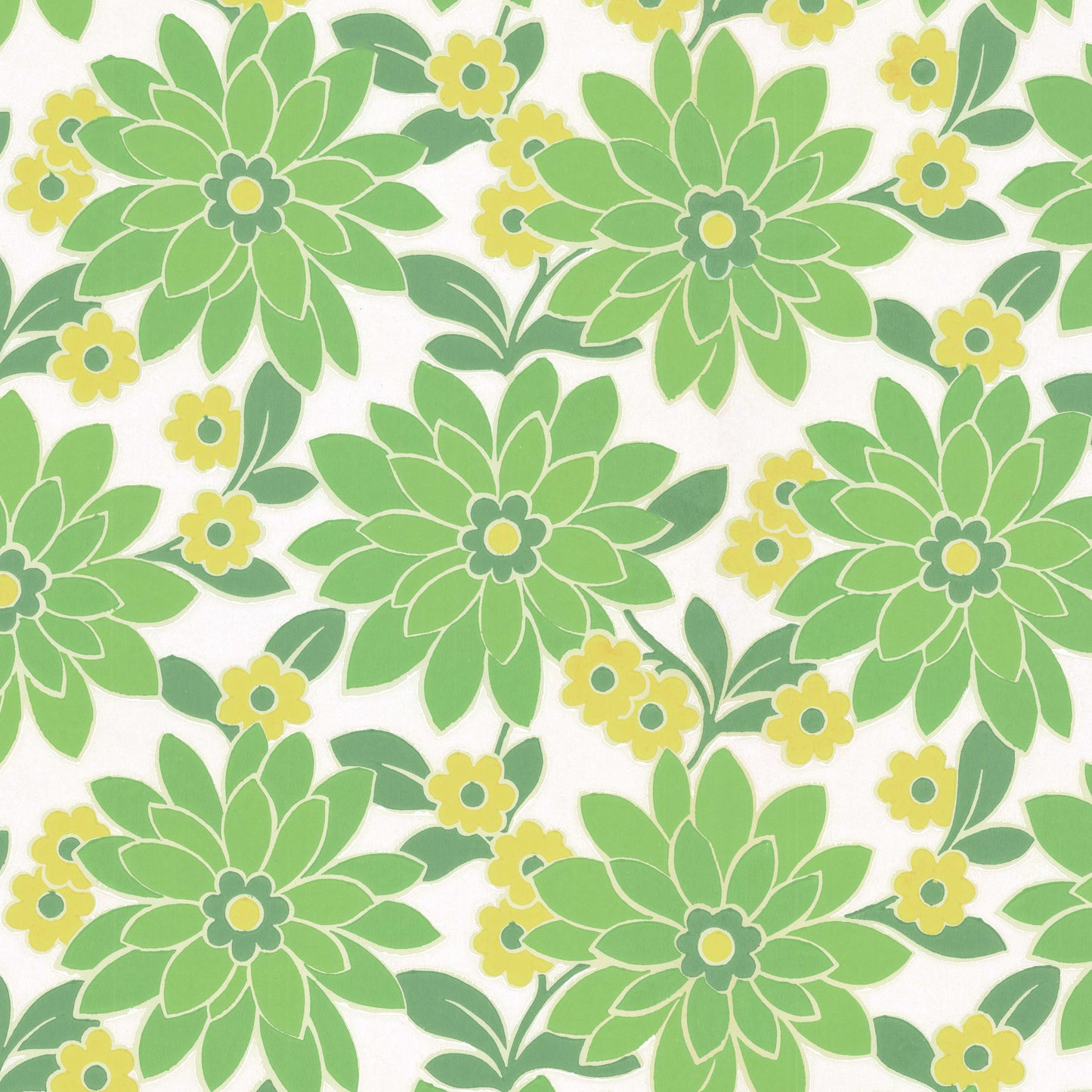 Blossom Retro Floral Green