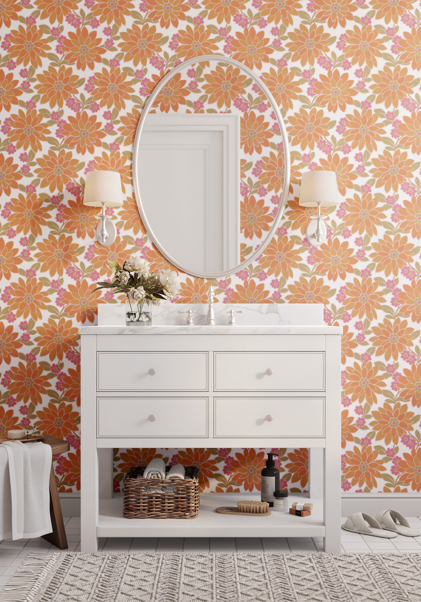 Blossom Retro Floral Orange