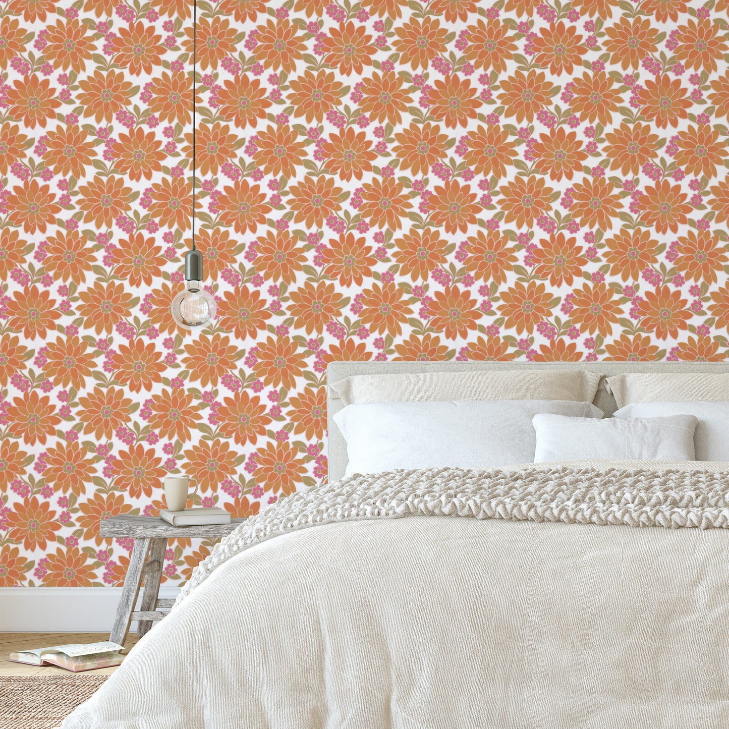 Blossom Retro Floral Orange