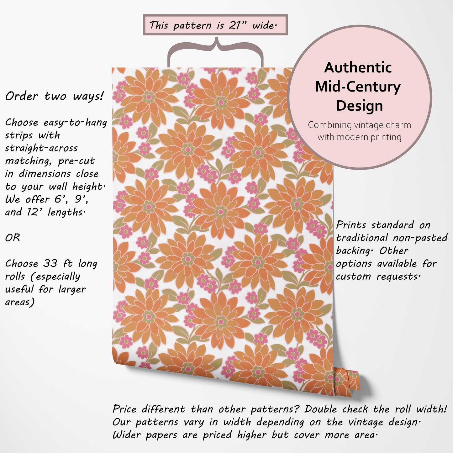 Blossom Retro Floral Orange