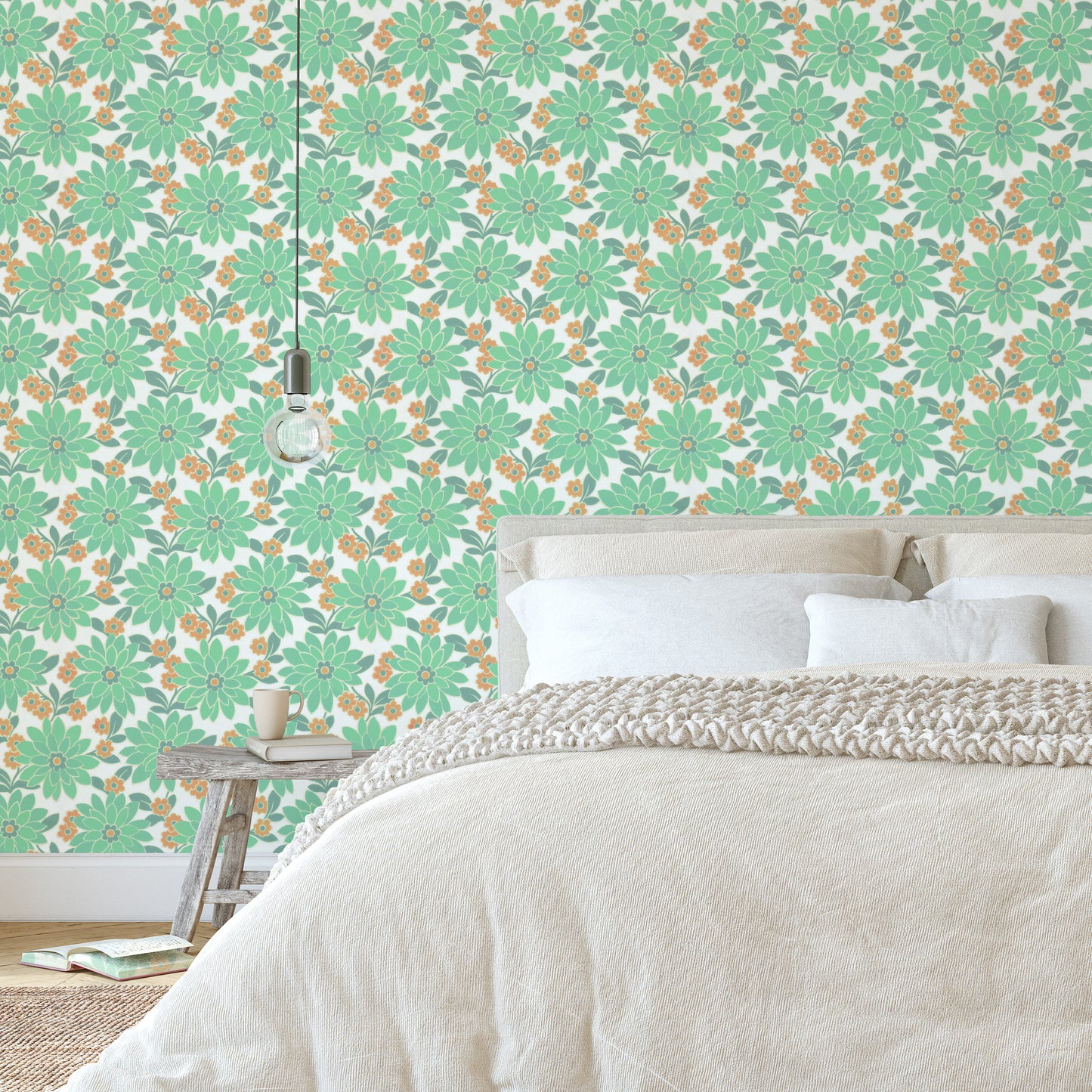 Blossom Retro Floral Teal