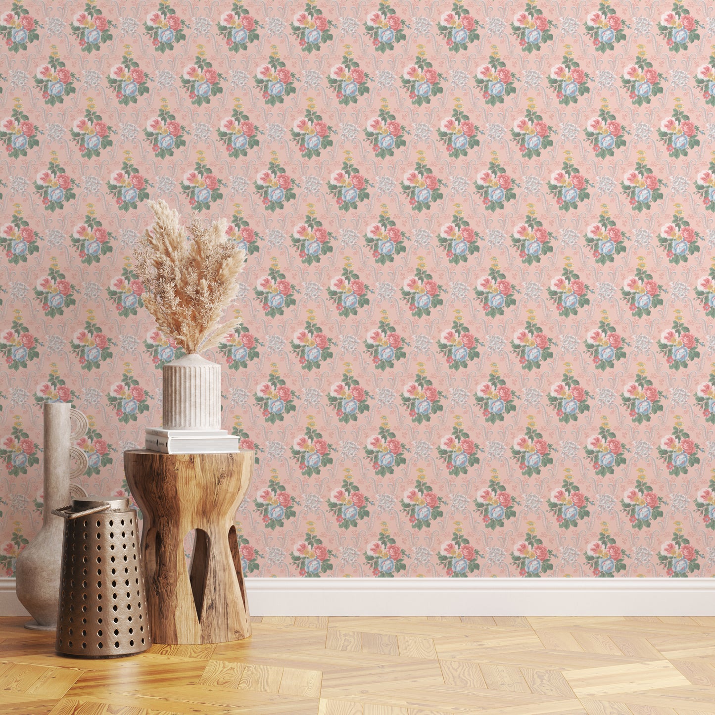 Kathryn Cabbage Rose Floral Damask