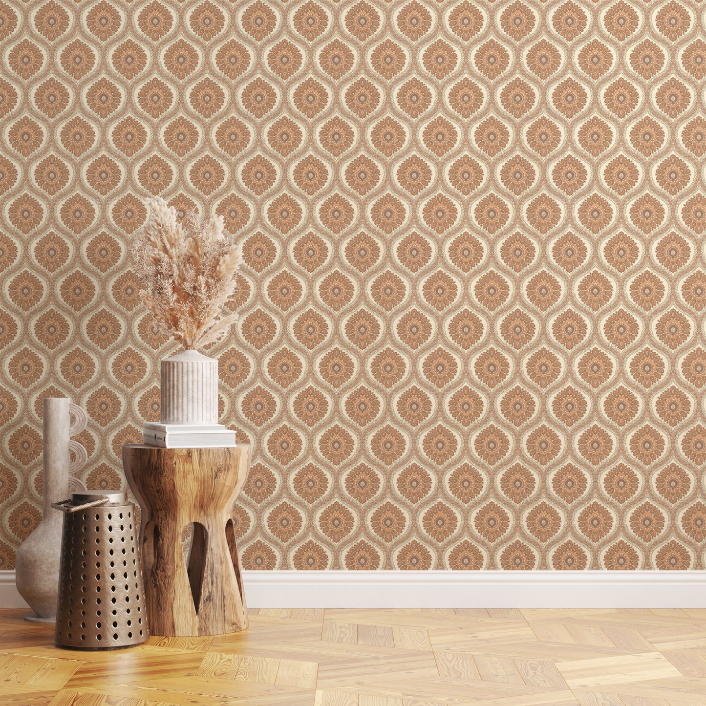 Sondra Retro Geometric Damask