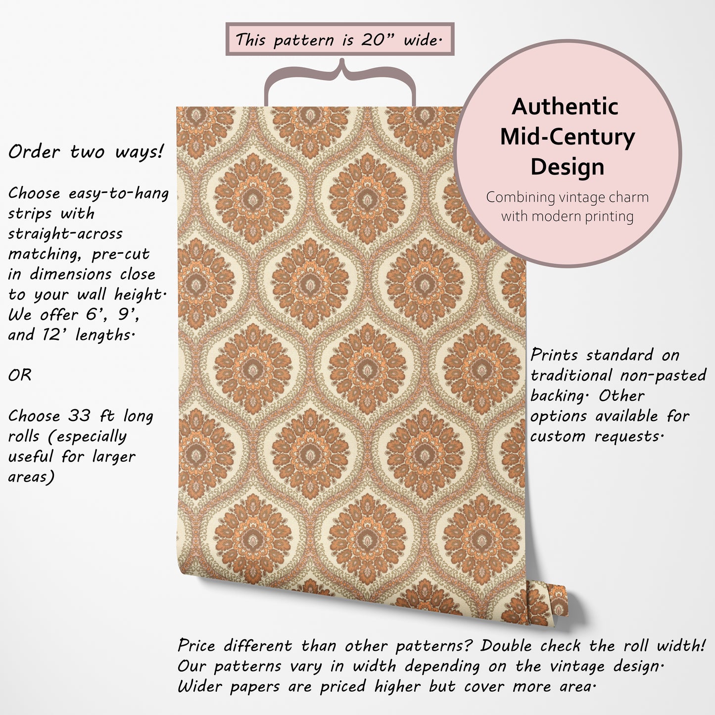 Sondra Retro Geometric Damask