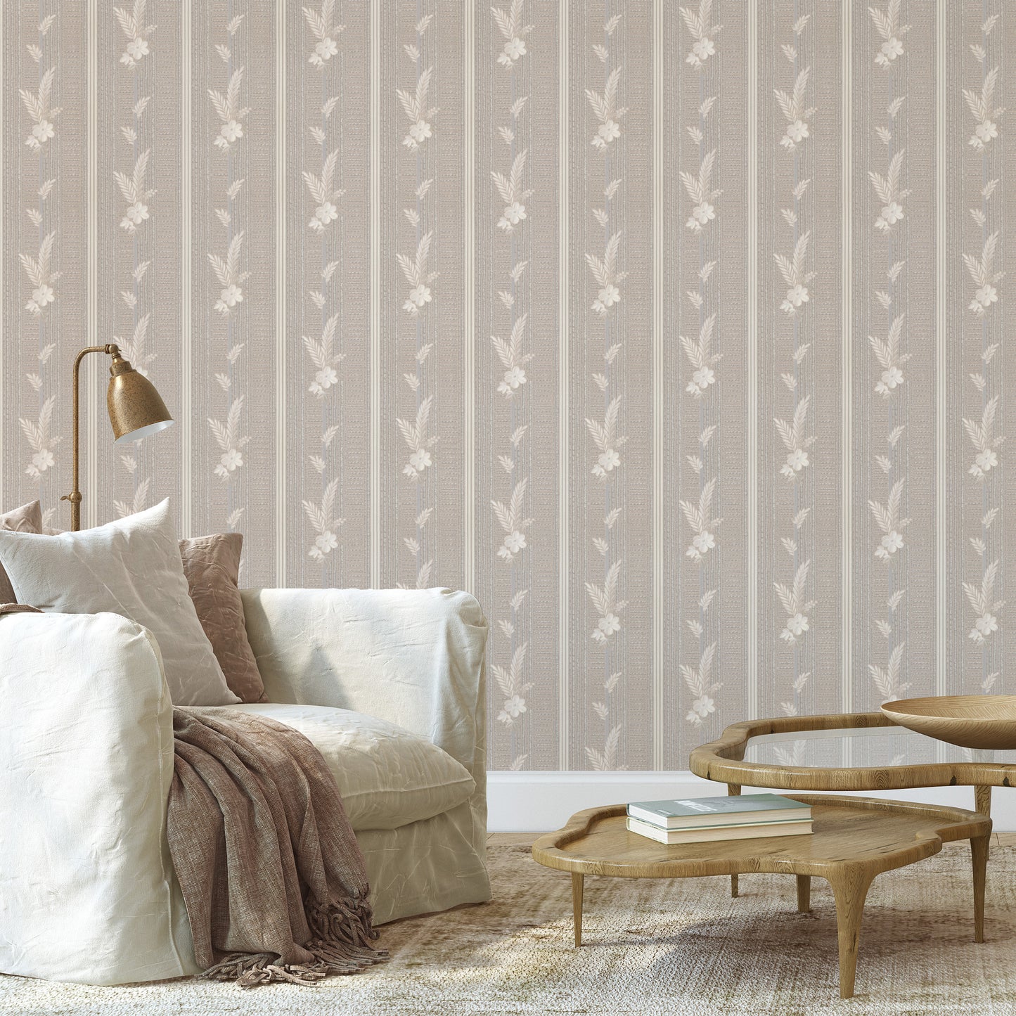Una Floral Botanical Stripe