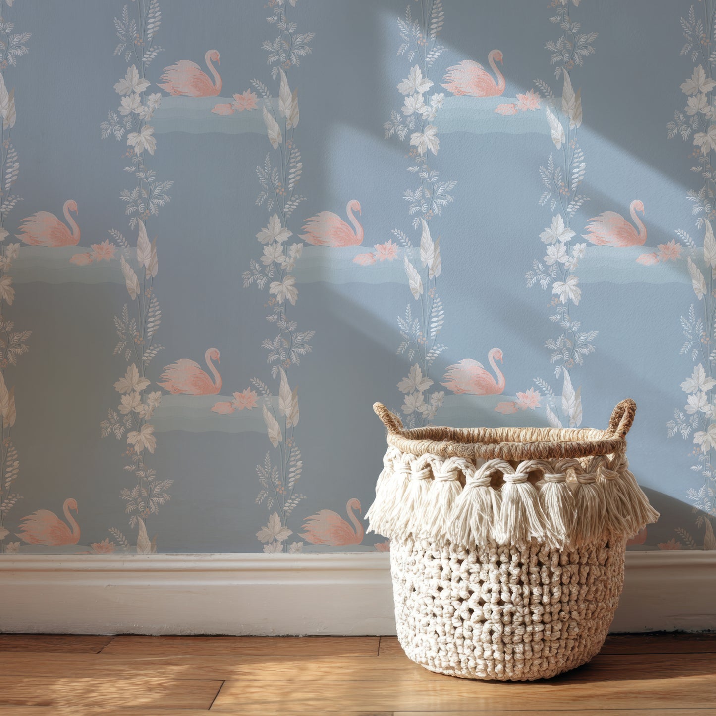 Pink Swans Bathroom