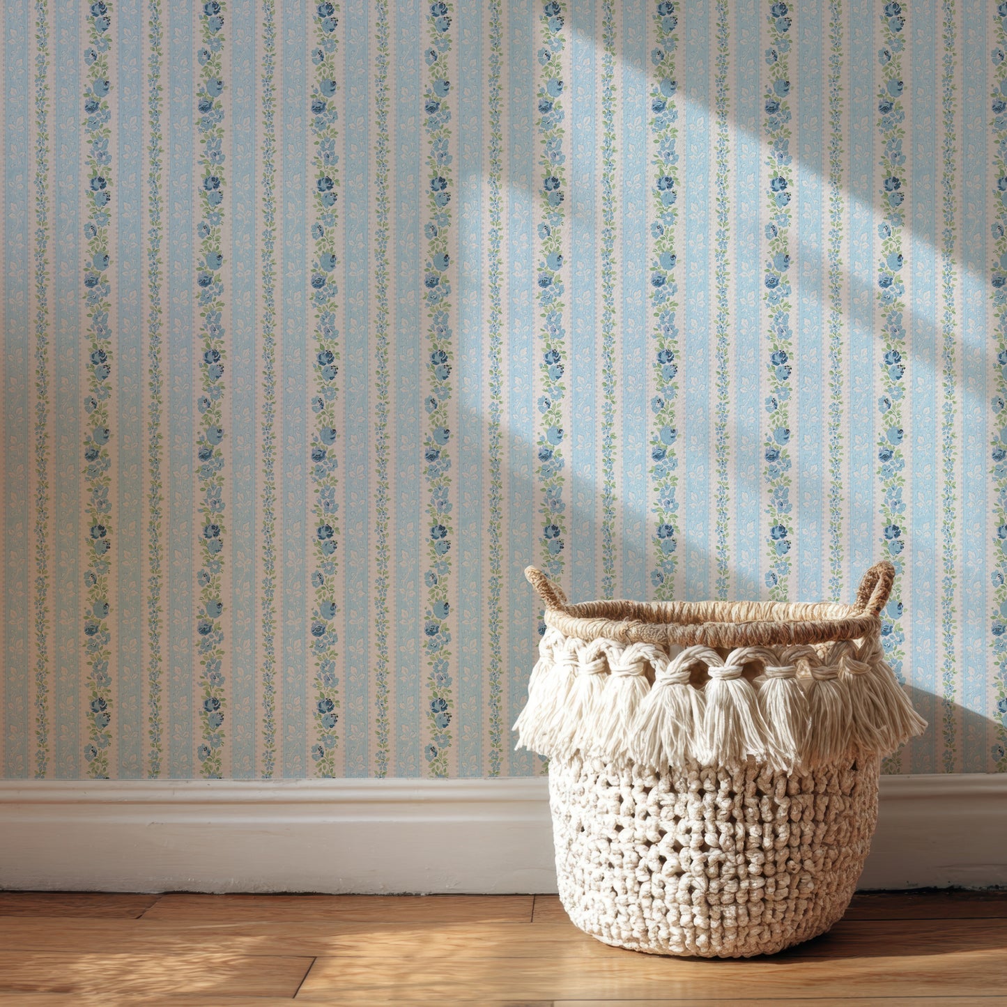 Darcie Blue Rose Floral Stripe