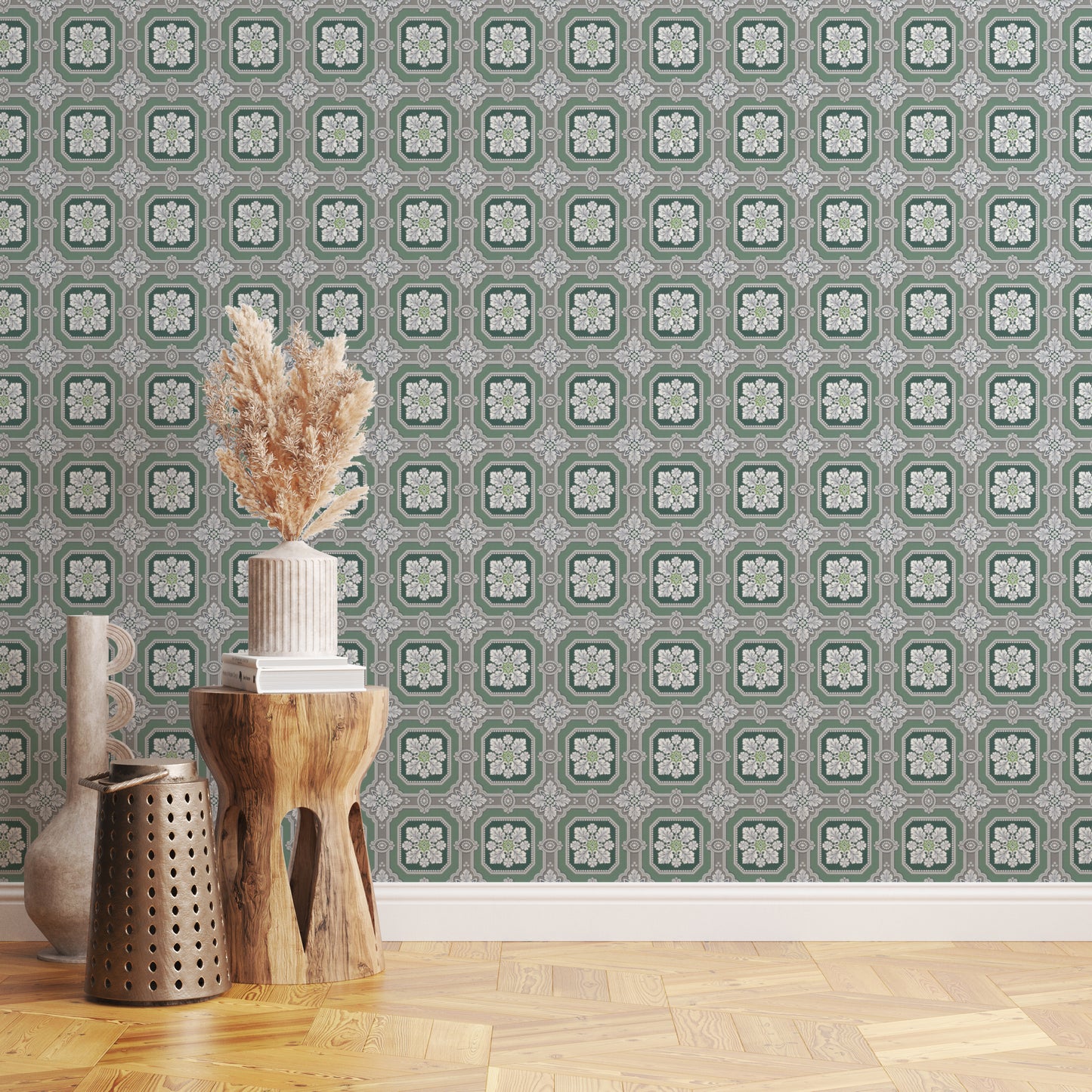 Emerald Geometric Tiles