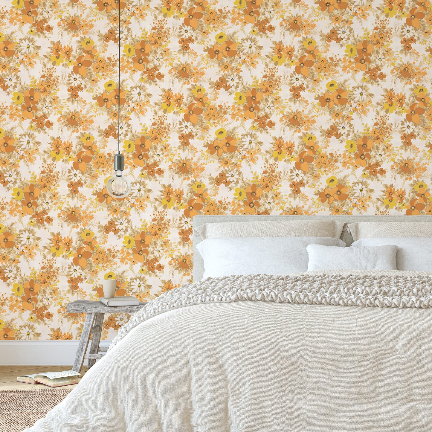 Meg Retro Floral in Orange