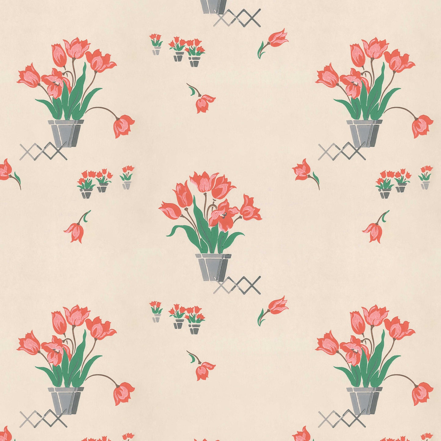Red Potted Tulips Kitchen Floral