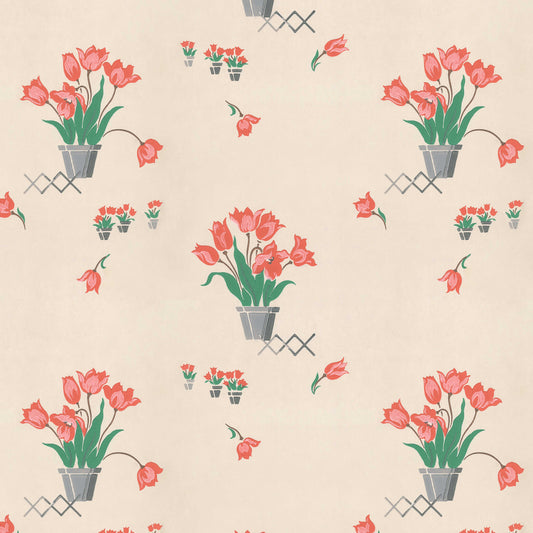 Red Potted Tulips Kitchen Floral
