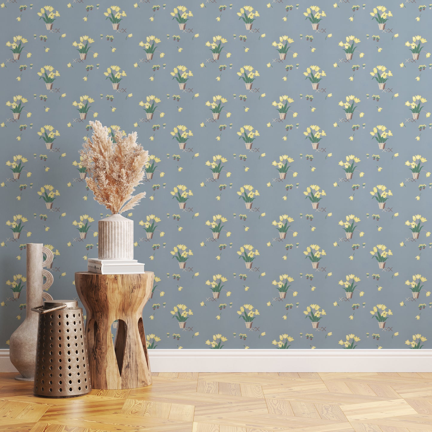 Yellow Potted Tulips Kitchen Floral