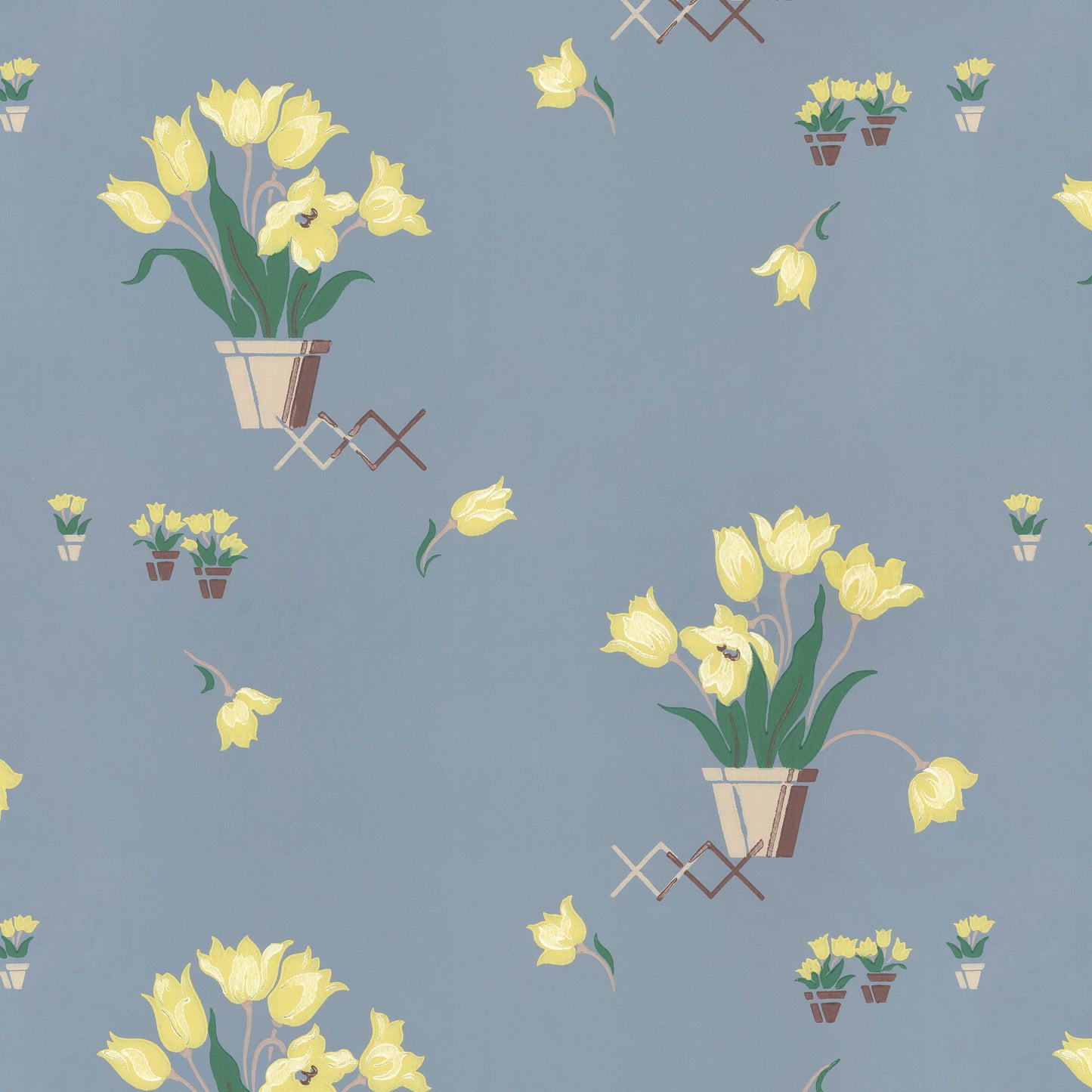 Yellow Potted Tulips Kitchen Floral