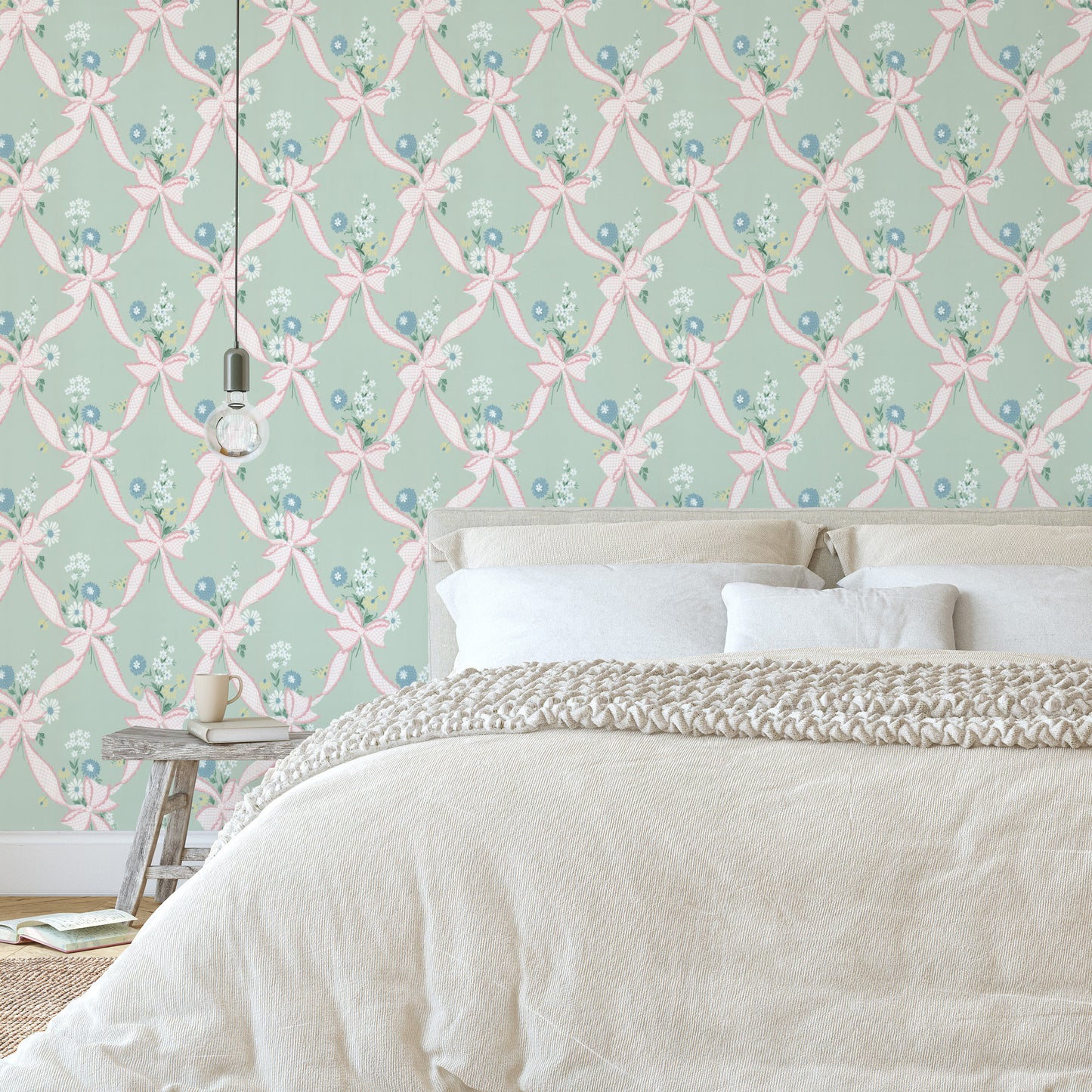 Lacey Daisy Floral with Ribbon Bows