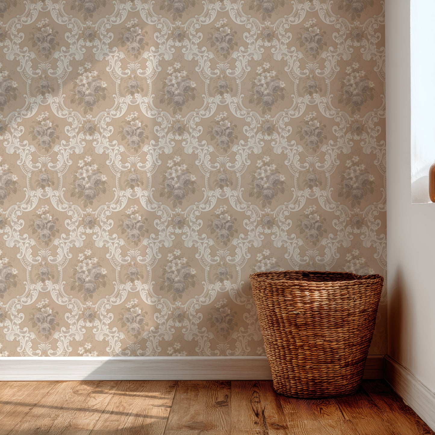 Pearl Rose Floral Damask