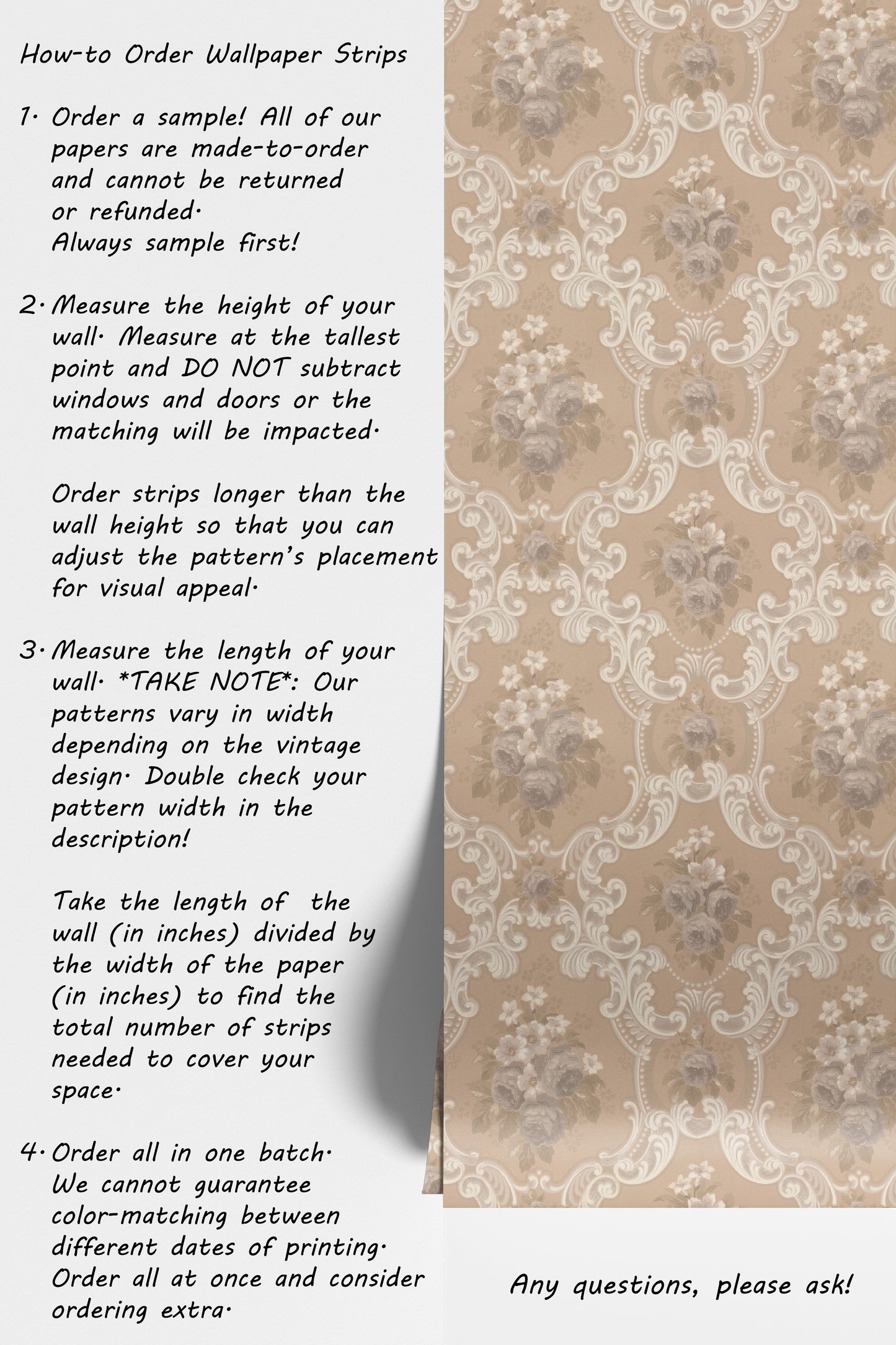 Pearl Rose Floral Damask