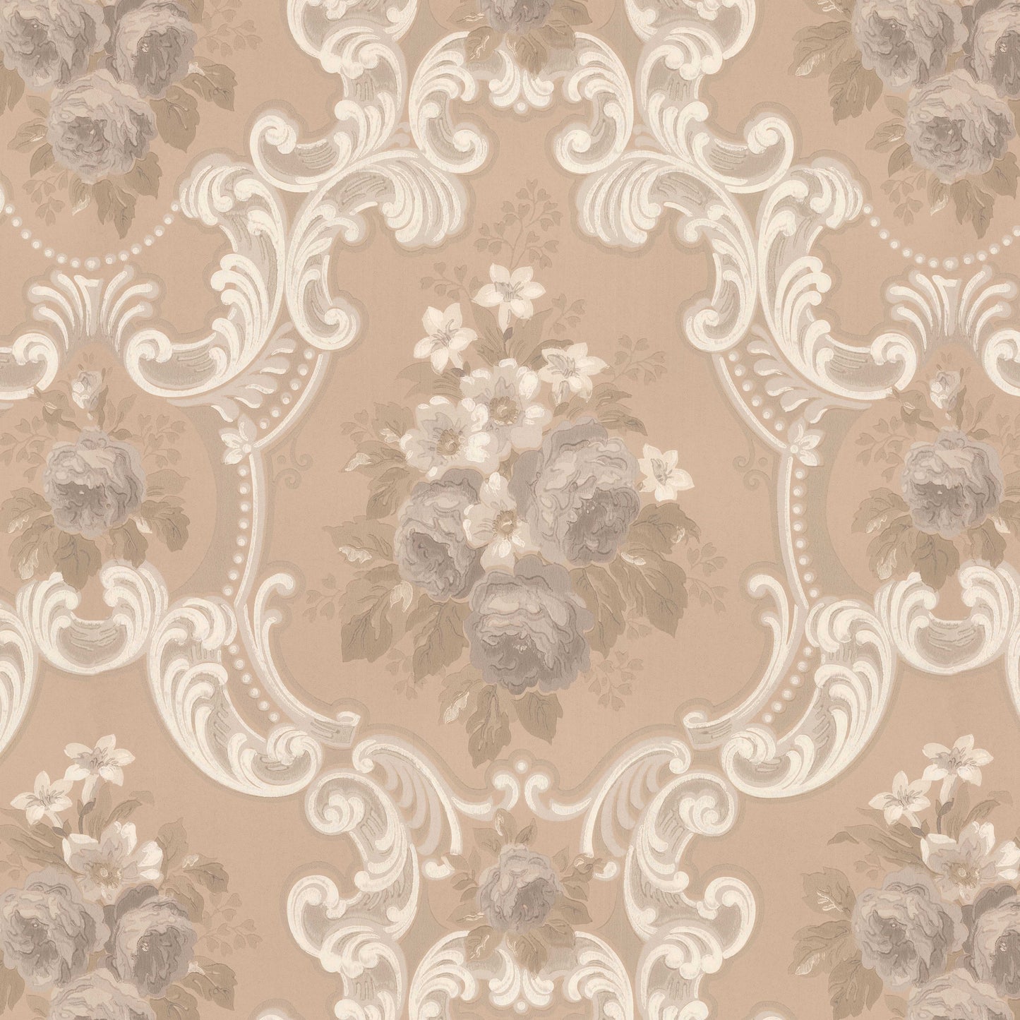Pearl Rose Floral Damask