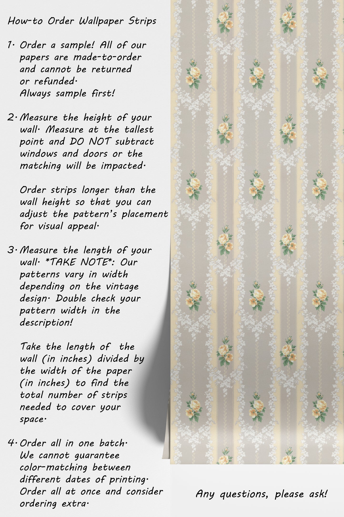 Cristi Yellow Roses Floral Stripe