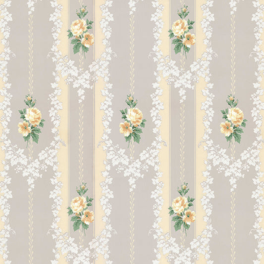 Cristi Yellow Roses Floral Stripe