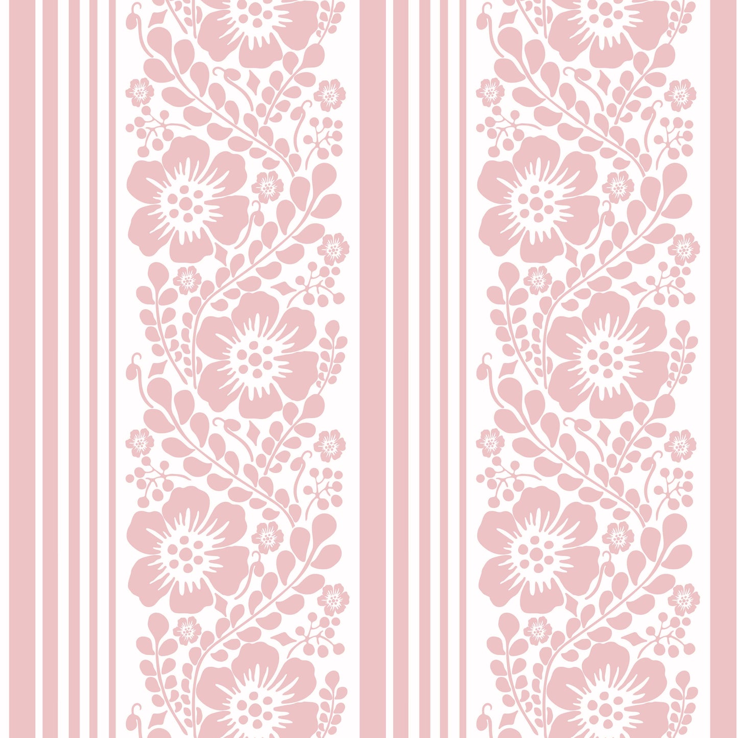 Climbing Floral Stripe Pink Hannah's Treasures Designs