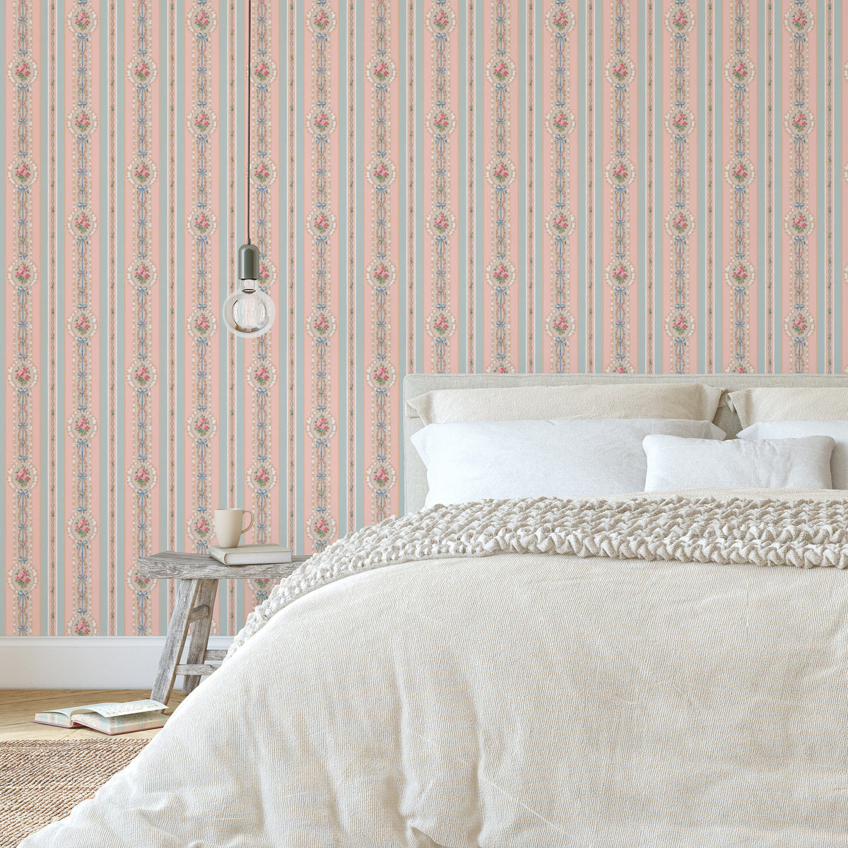Sabrina Rose Floral Ribbon Stripe