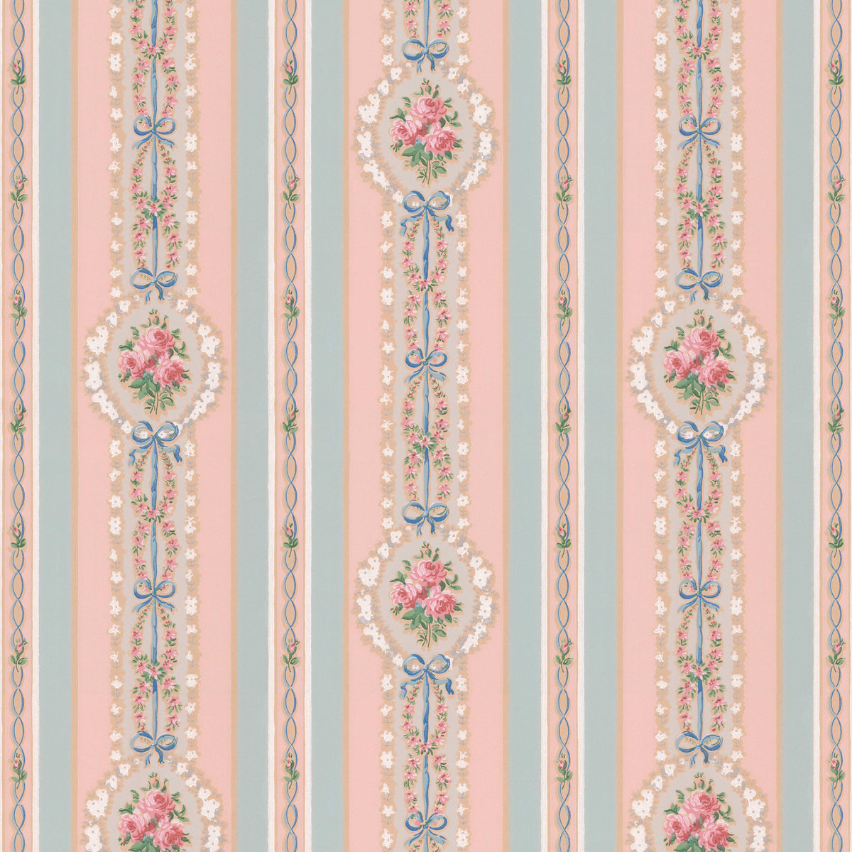 Sabrina Rose Floral Ribbon Stripe