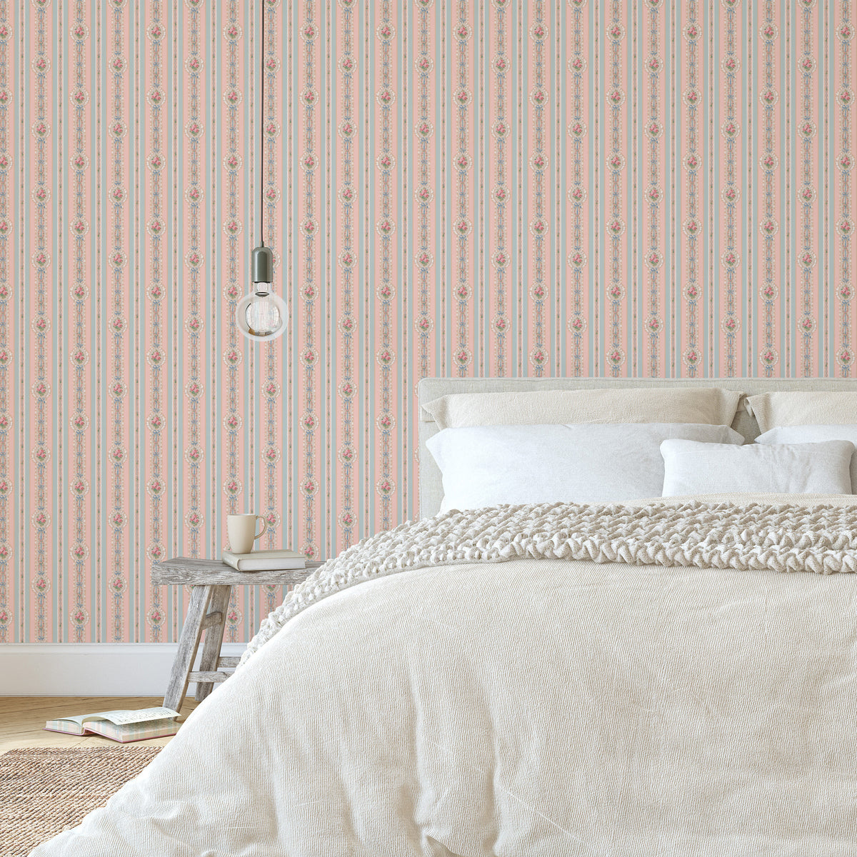 Sabrina Rose Floral Ribbon Stripe
