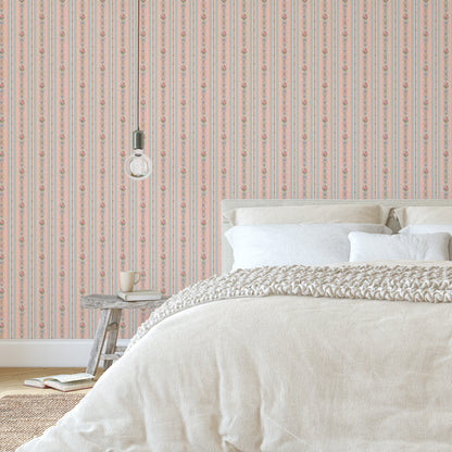 Sabrina Rose Floral Ribbon Stripe