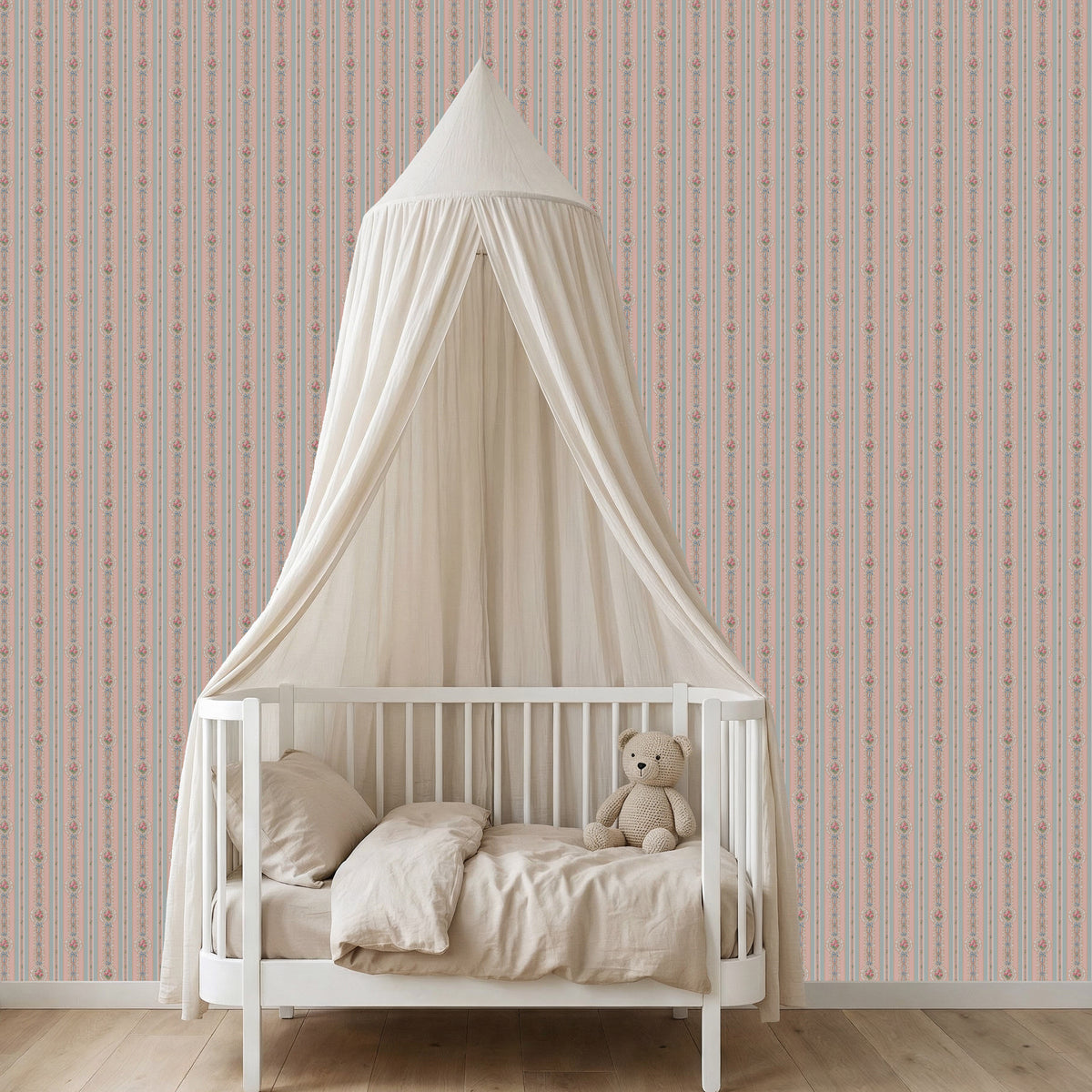 Sabrina Rose Floral Ribbon Stripe