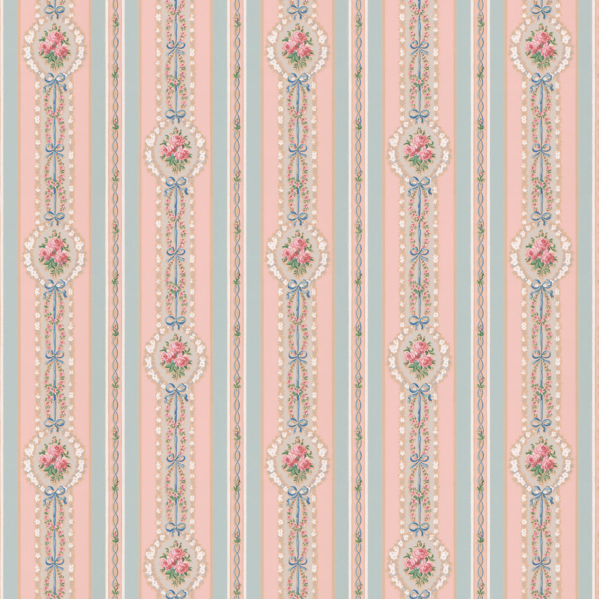 Sabrina Rose Floral Ribbon Stripe