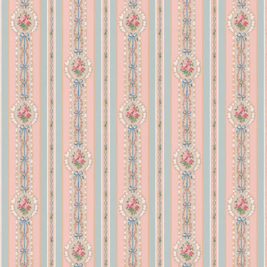 Sabrina Rose Floral Ribbon Stripe