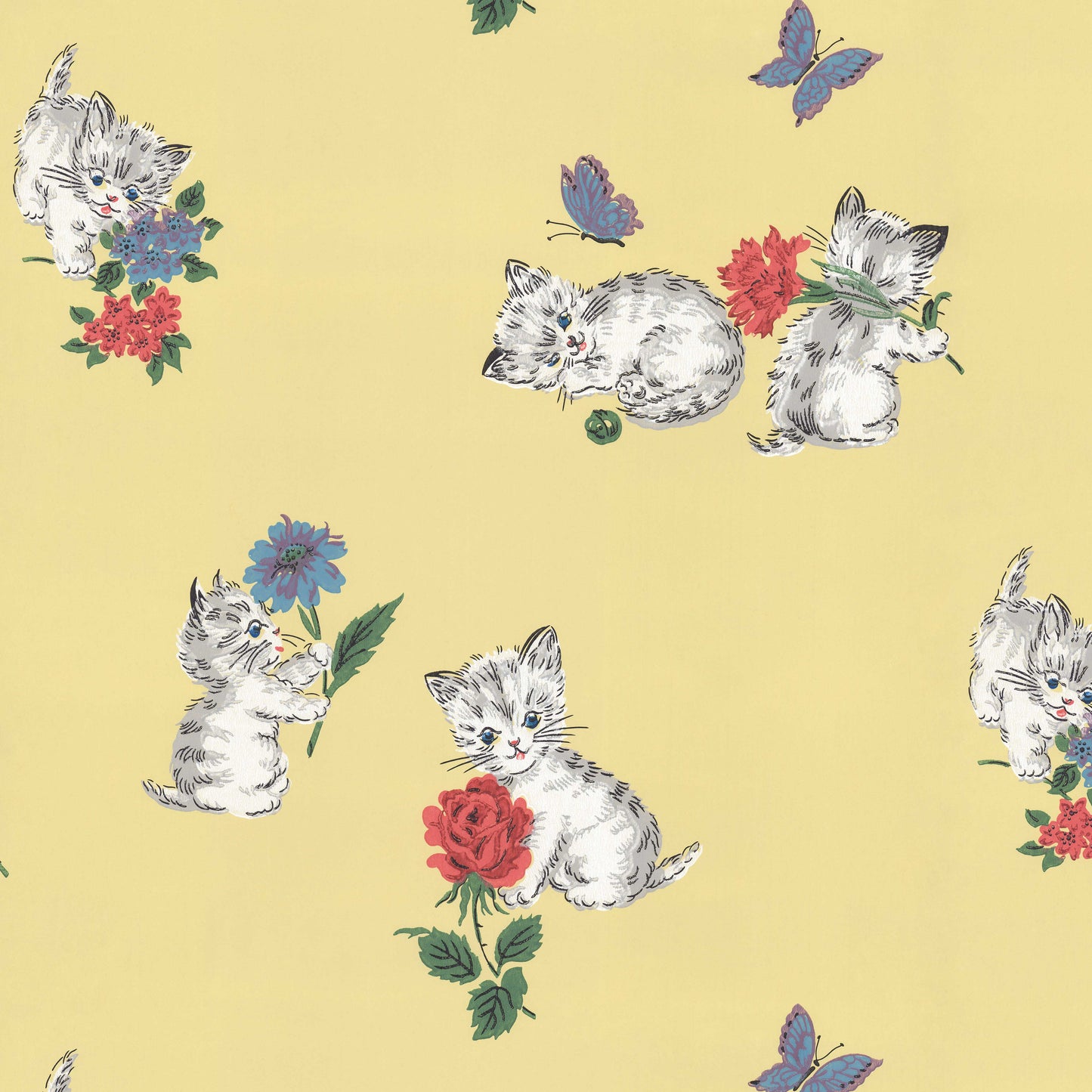 Dinah Kittens and Butterflies Childrens Theme