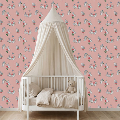 Dinah Kittens and Butterflies Childrens Theme in Pink