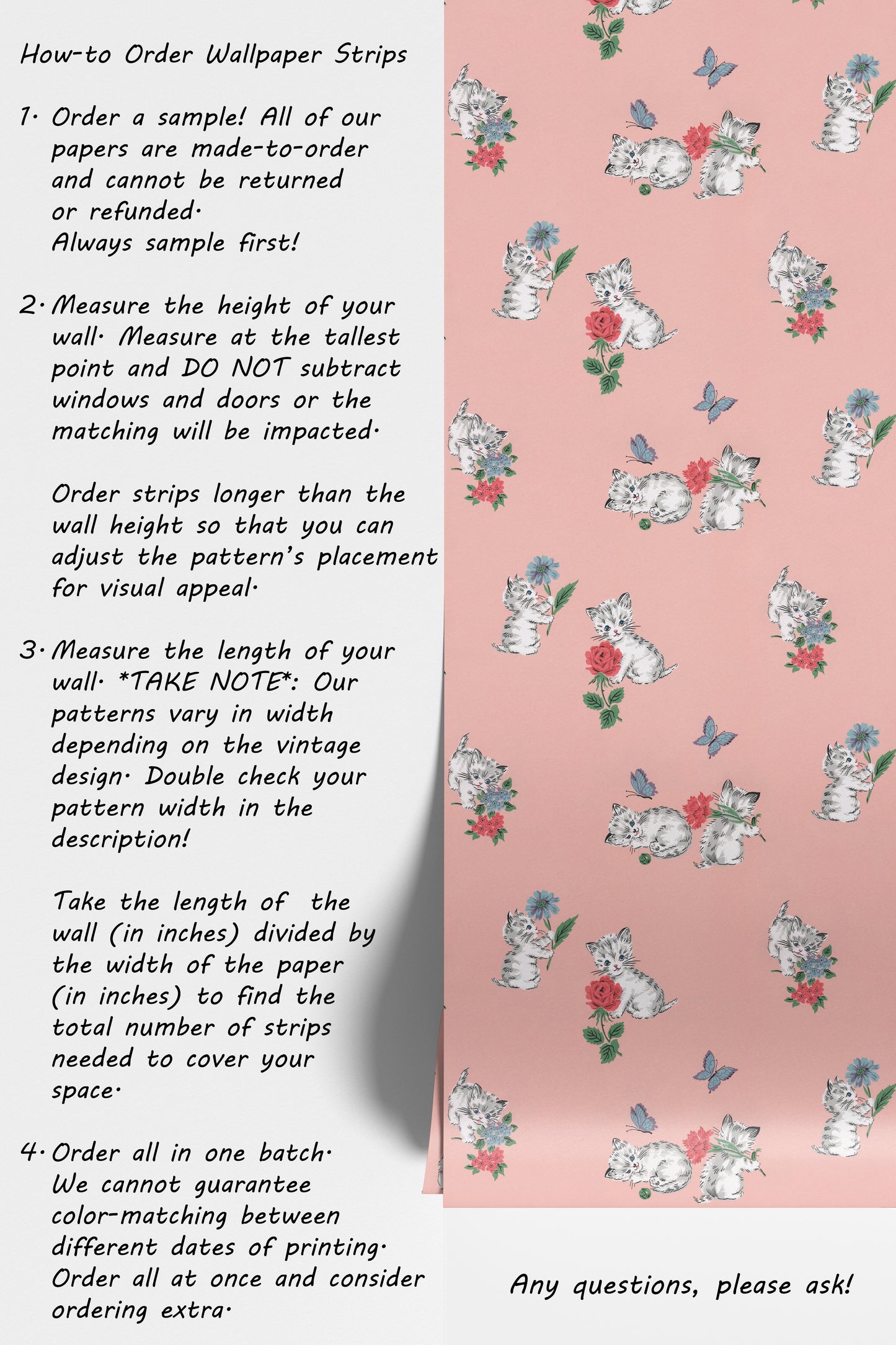 Dinah Kittens and Butterflies Childrens Theme in Pink