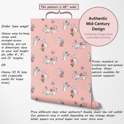 Dinah Kittens and Butterflies Childrens Theme in Pink