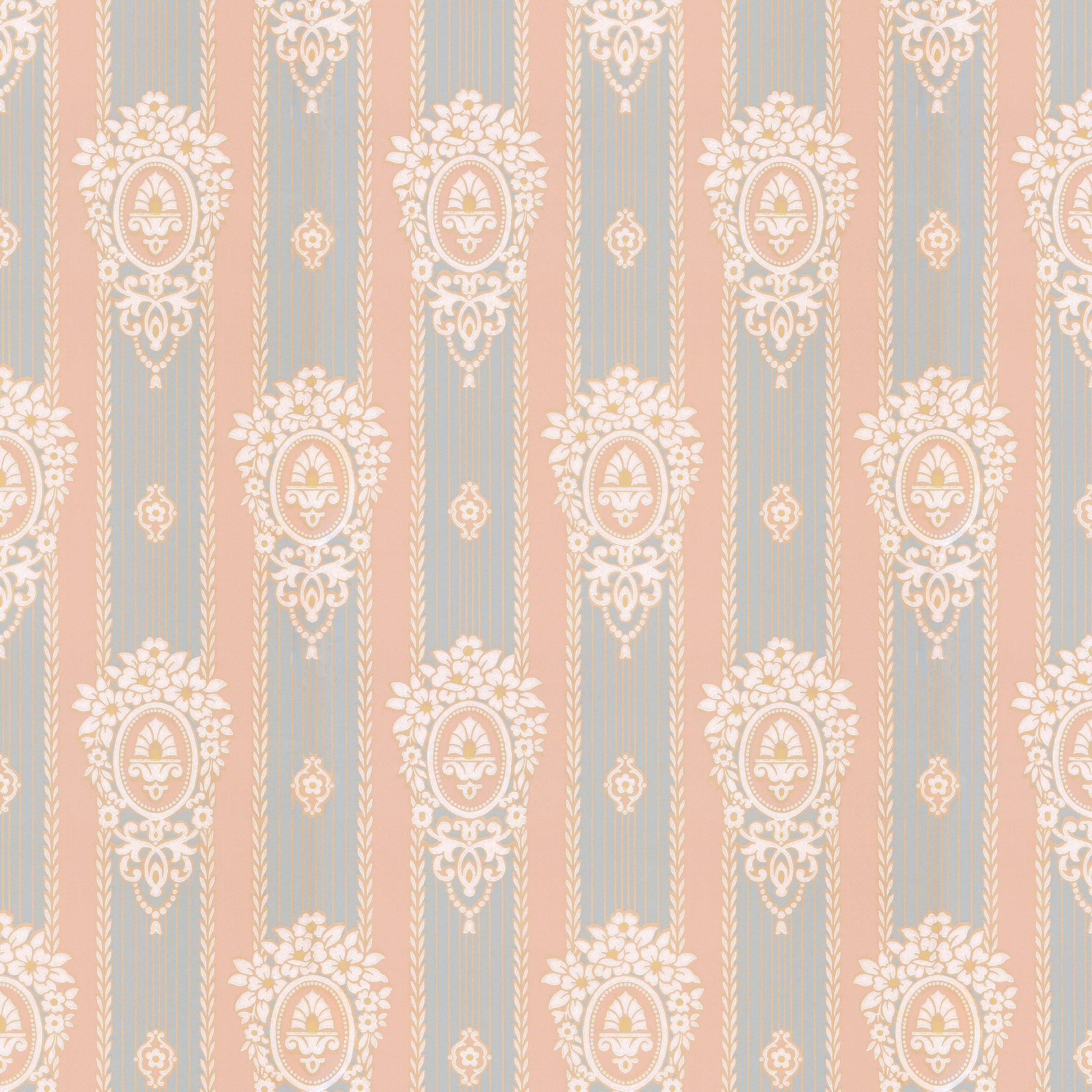 Dianna Victorian Medallions Stripe Digital Repeat