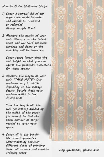 Dianna Victorian Medallions Stripe
