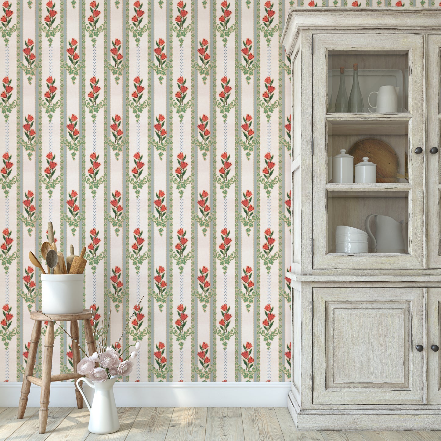 Ginny Kitchen Floral Stripe
