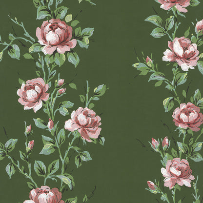 Wren Floral Stripe Pink Roses