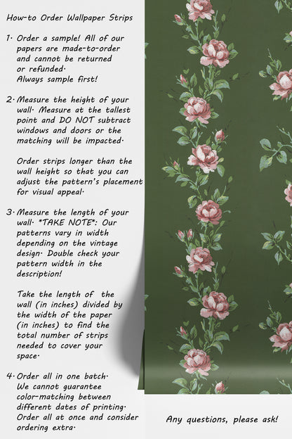 Wren Floral Stripe Pink Roses